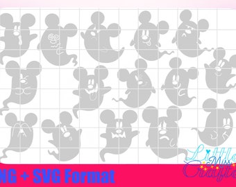 15 archivos SVG y PNG de Ghost Mickey, perfectos para Halloween o simplemente si te encantan todas las cosas espeluznantes