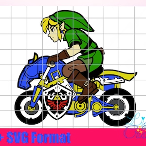Link Legend of Zelda Mario Kart SVG und PGN Outline und Layered Colours