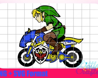 Link Legend of Zelda Mario Kart SVG and PGN Outline and Layered Colours