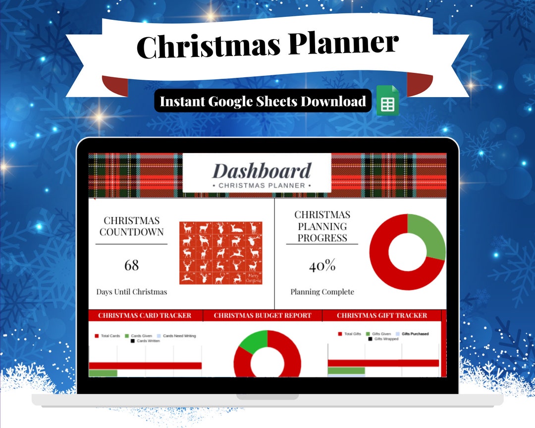 Christmas Planner Google Sheets Spreadsheet Instant Download. Track ...