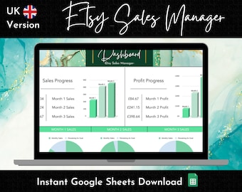 Etsy Sales Manager: UK Seller Google Sheets (Instant Download)