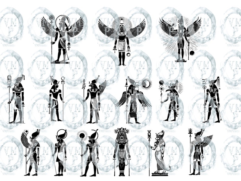 Egyptian Gods Icon Set – Anubis, Osiris, Ra, Isis (SVG & PNG) - Etsy