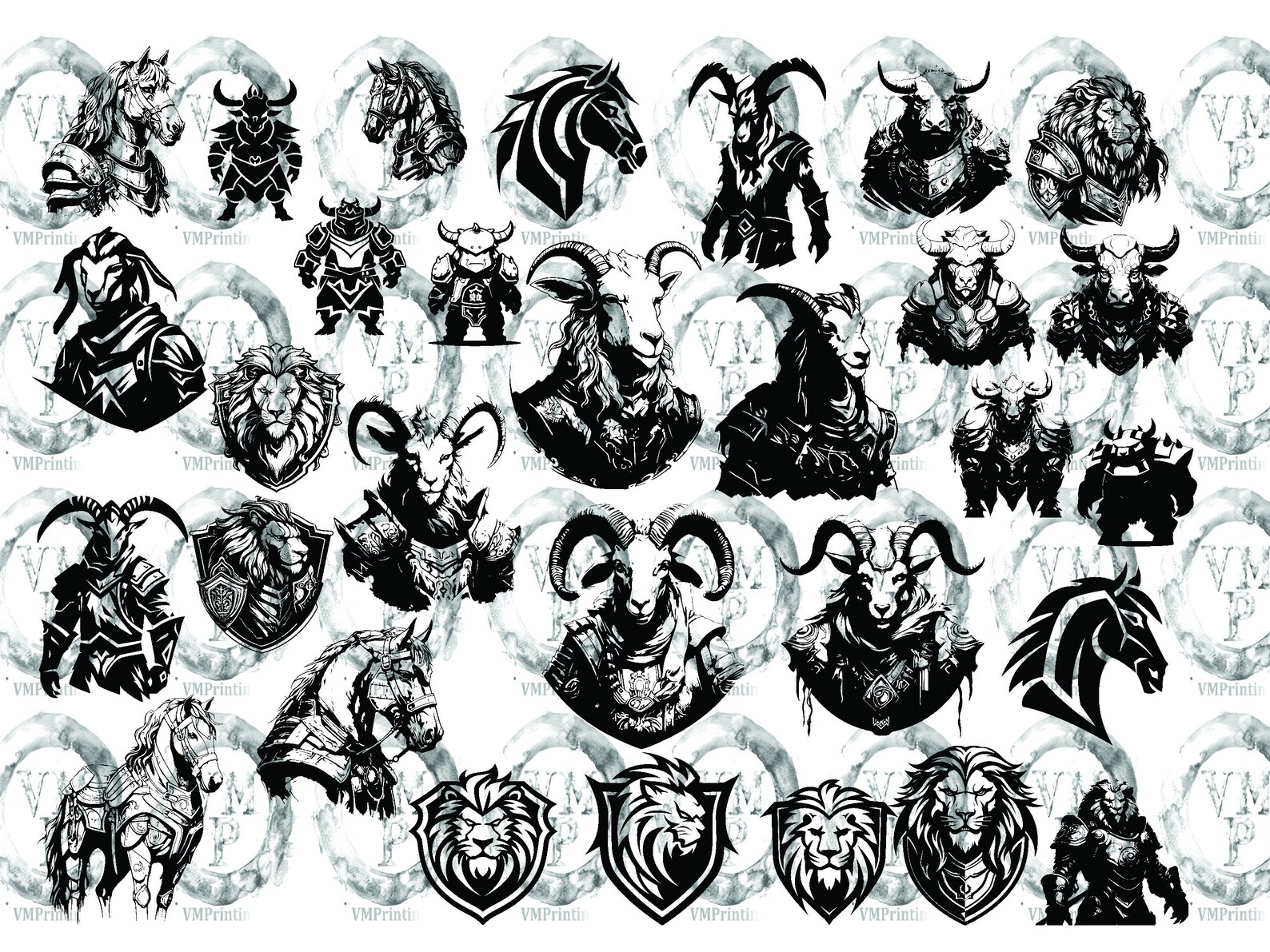 SVG & PNG - Set of 225 Black and White Dungeons and Dragons Icon Bundle ...