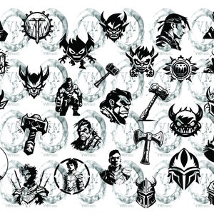 SVG & PNG - Set of 225 Black and White Dungeons and Dragons Icon Bundle ...