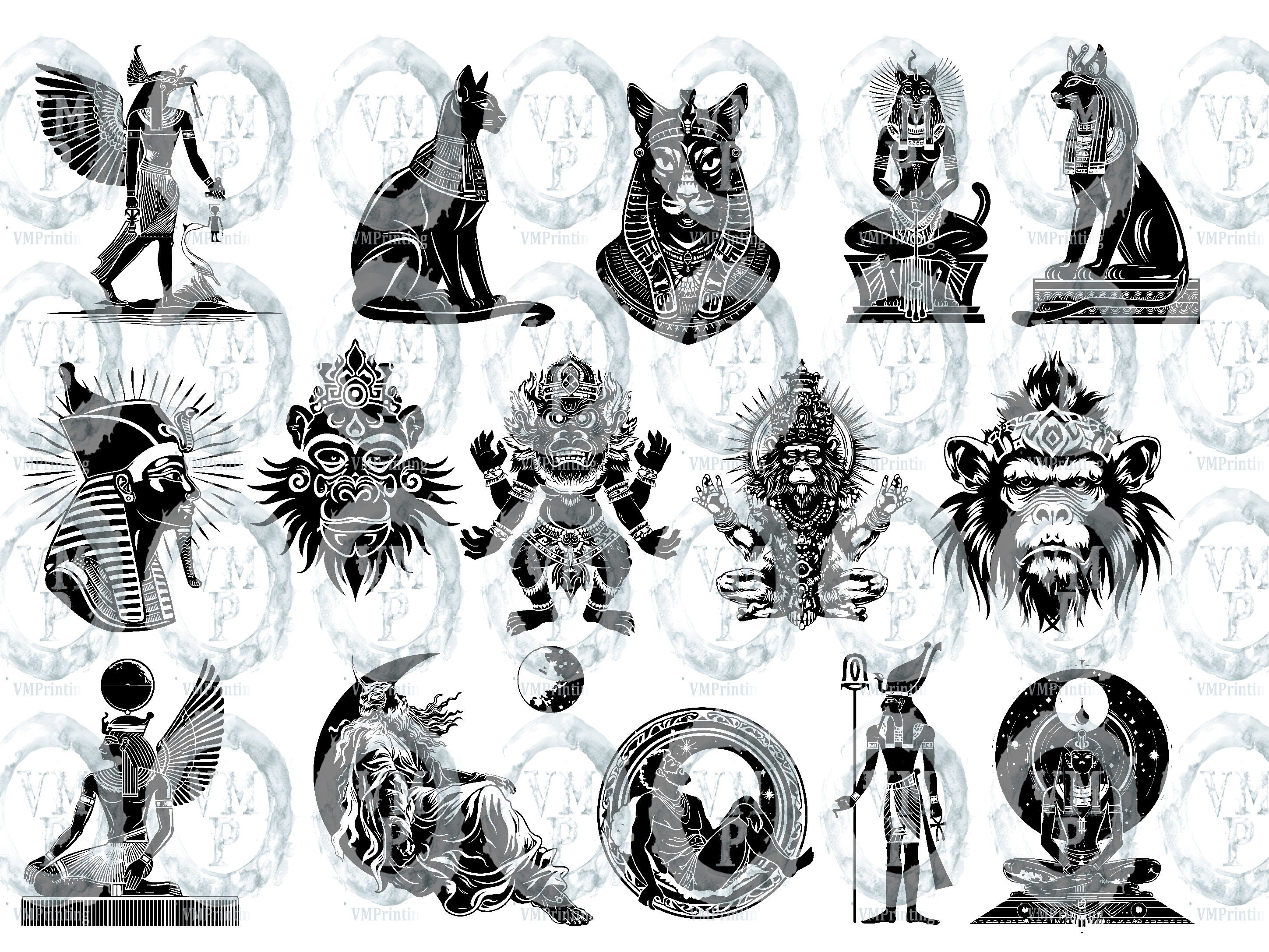 Egyptian Gods Icon Set – Anubis, Osiris, Ra, Isis (SVG & PNG) - Etsy