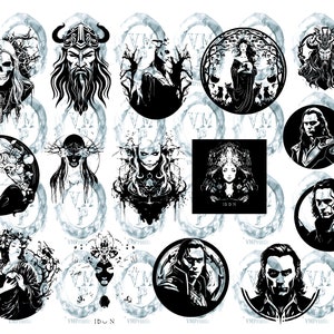 SVG & PNG Set von 109 nordischen Göttern Icons Bundle-Wikinger Mythologie-Hel, Odin, Loki, Thor und mehr Clipart Grafiken Alle für kommerzielle Nutzung Bild 6