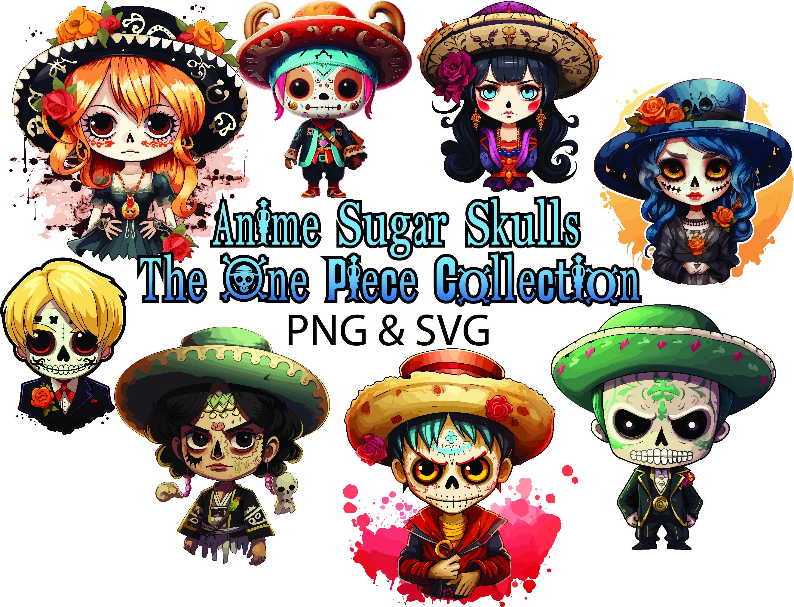 Pegatinas One Piece 16x11cm Hat Skulls
