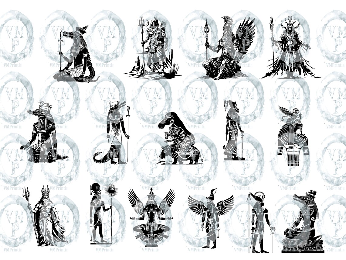 Egyptian Gods Icon Set – Anubis, Osiris, Ra, Isis (SVG & PNG) - Etsy