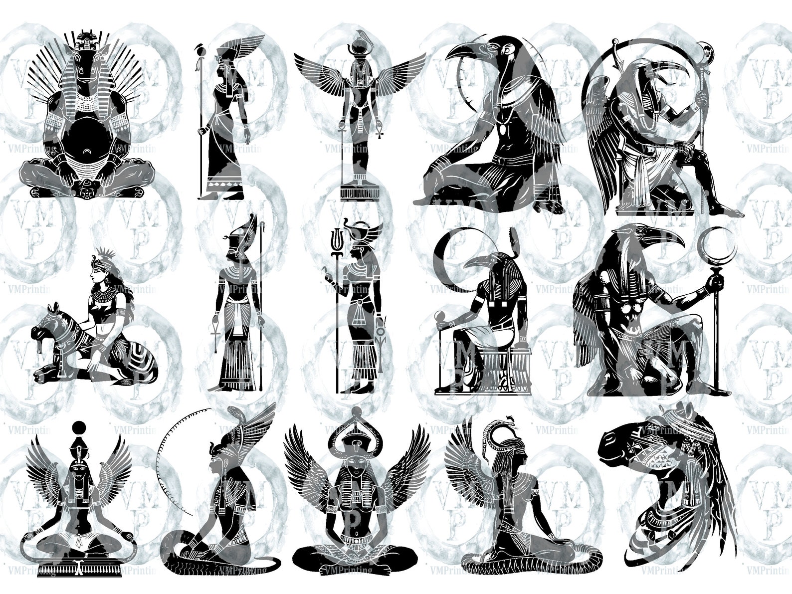 Egyptian Gods Icon Set – Anubis, Osiris, Ra, Isis (SVG & PNG) - Etsy