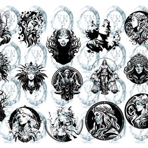 SVG & PNG Set von 109 nordischen Göttern Icons Bundle-Wikinger Mythologie-Hel, Odin, Loki, Thor und mehr Clipart Grafiken Alle für kommerzielle Nutzung Bild 3