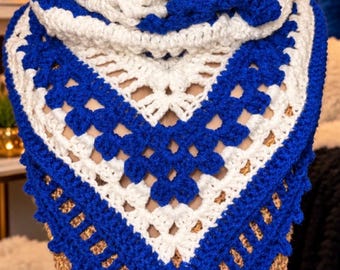Handmade Crochet Hooded Scarf, Granny Stitch Hood Scarf, Custom Color Winter Accessory