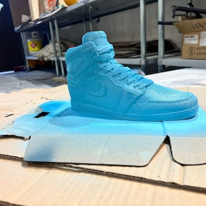 3D Printed Shoe sculpture | AJ 1 shoe decor | Gifts for Him | Gifts for Her | Unique Gifts | Tar-heel Blue