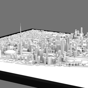 Art mural unique du centre-ville de Toronto | Décoration 3D de la ligne d'horizon de Toronto | Maquette architecturale |  Carte de la ville de Toronto | Monument urbain moderne | Cadeau