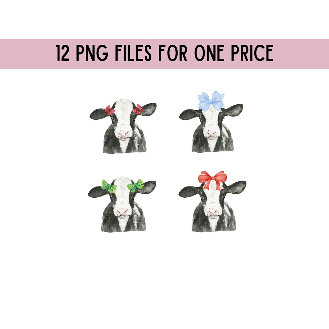 Cows and Bows PNG Cute Cows Pretty Cows Cow Cutfile Cows - Etsy
