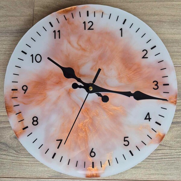 Horloge effet marbre résine époxy