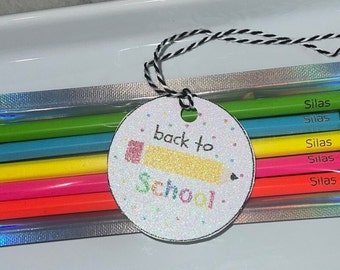 Personalized Pencils with Tag - Neon