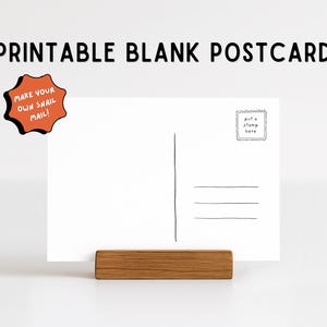 Printable Blank Postcard Template | DIY Postcard Stationery Digital Download