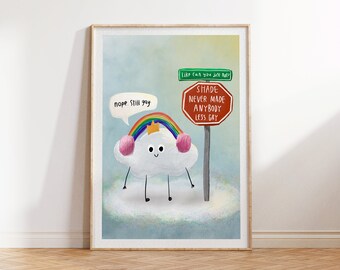 Shade Never Made Anybody Less Gay Lyrics Prints/You Need To Calm Down Artwork/Queer Artwork/Lover Album/LGBTQ dorm room prints/pride rainbow