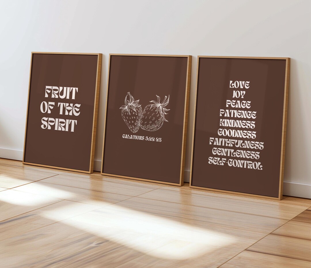 Fruit of the Spirit Art Print Christian Art Galatians Bible Verse Wall ...
