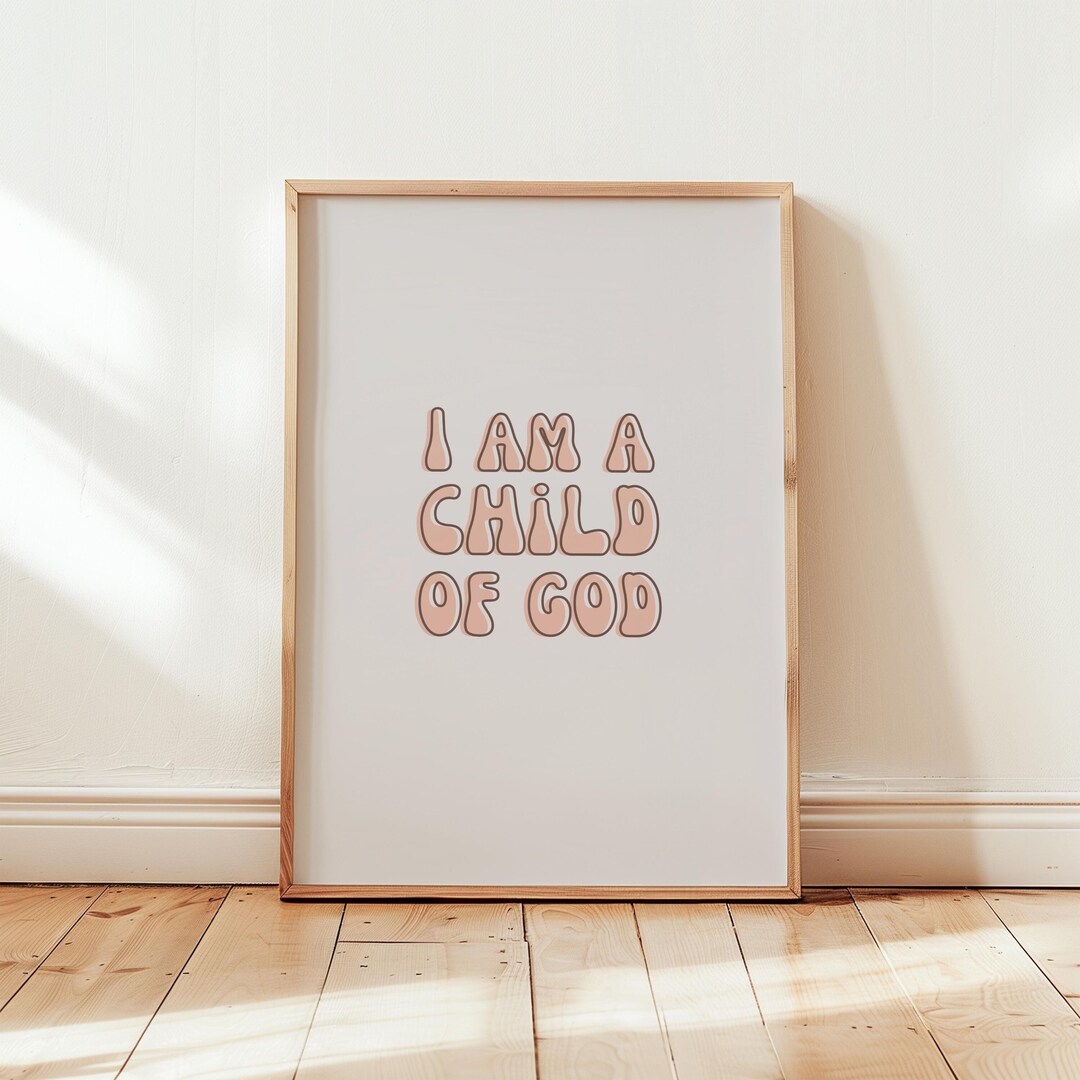 Printed God Retro Christian Art Print Child of God Bible for Christian God Print ...