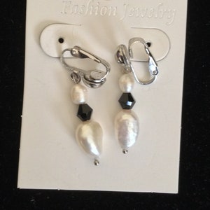 Clip-on Freshwater Pearl Dangle Earrings