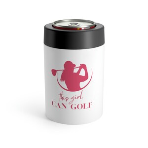 Golf Koozie Cerveza de mujer de acero inoxidable Koozie puede enfriar para jugar al golf Regalo de Koozie de golf para mujeres para golfista divertido regalo de golf para ella