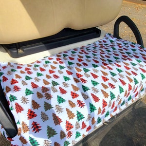 Golf cart seat cover in Christmas Par tee fleece golf cart seat blanket with or without terry cloth back reversible seat cover golf gifts
