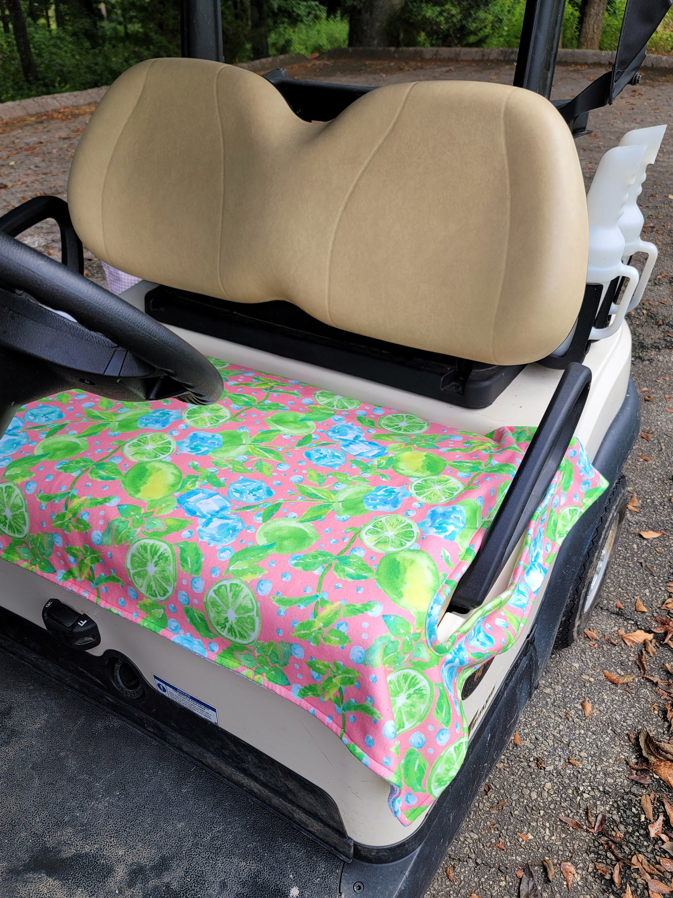 Golf Cart Seat Cover Limes on the Green Fleece Golf Cart Seat Blanket