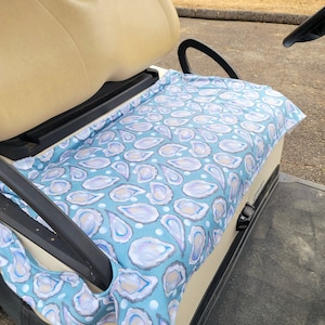 Golf cart seat cover in Oysters on the green fleece golfcart seat blanket with or without terry cloth back seat cover golf accessories