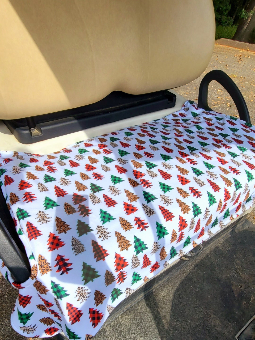 Golf Cart Seat Cover in Christmas Par Tee Fleece Golf Cart Seat Blanket