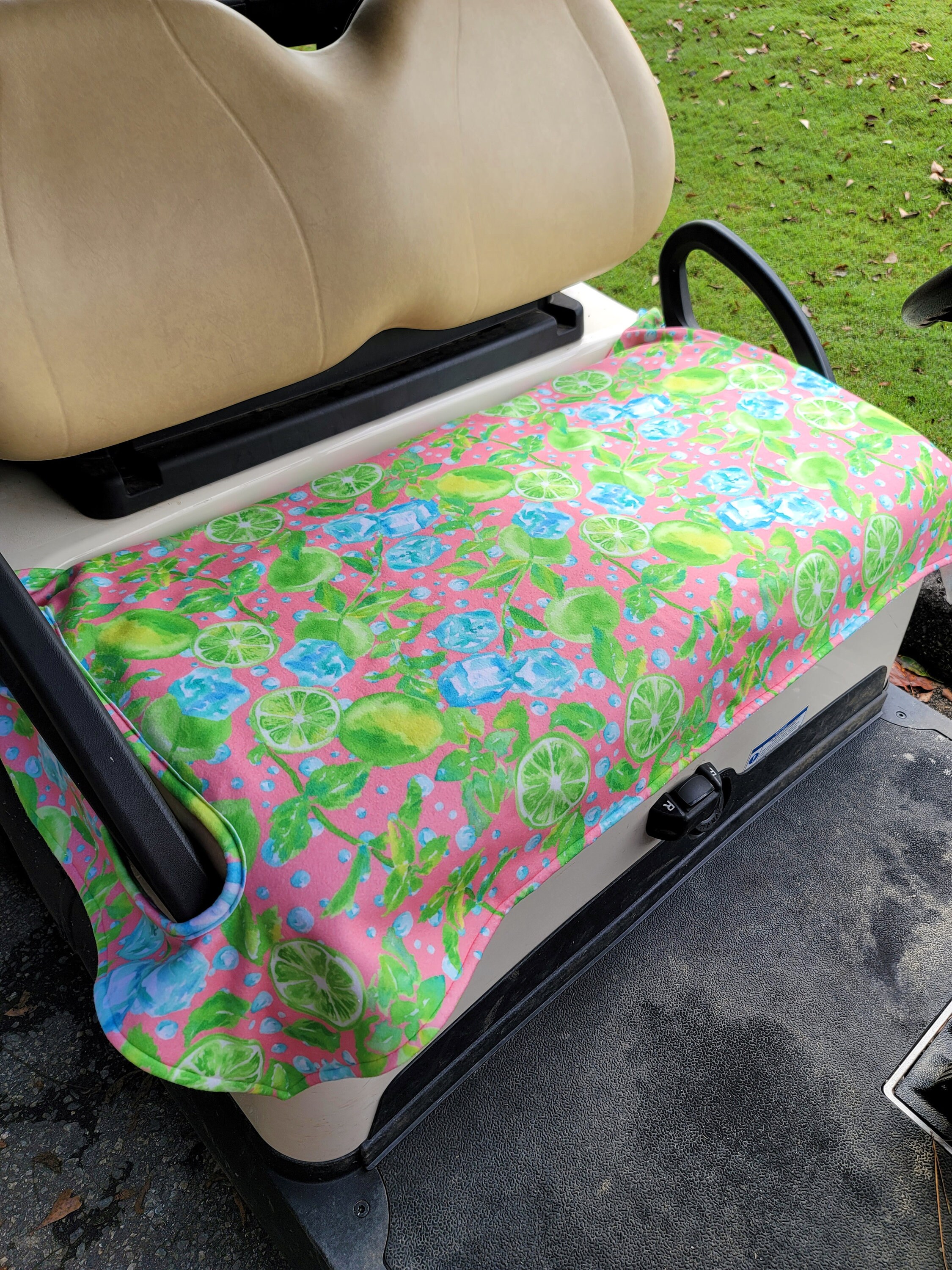 Golf Cart Seat Cover Limes on the Green Fleece Golf Cart Seat Blanket