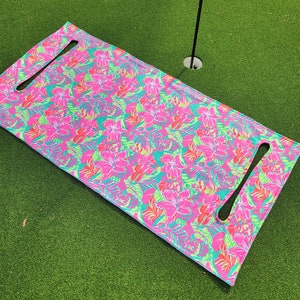 Golf cart seat cover in Jungle Lilly golf cart seat blanket with or without terry cloth back reversible seat cover golf accessories