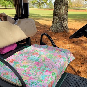 Golf cart seat cover in Charleston strolling golf cart seat blanket with or without terry cloth back reversible seat cover golf accessories