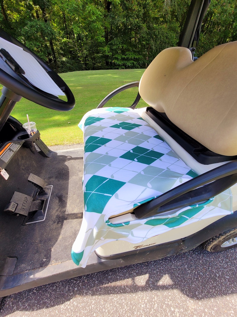 Golf Cart Seat Cover in Argyle Golf Clubs Golf Cart Seat Blanket With