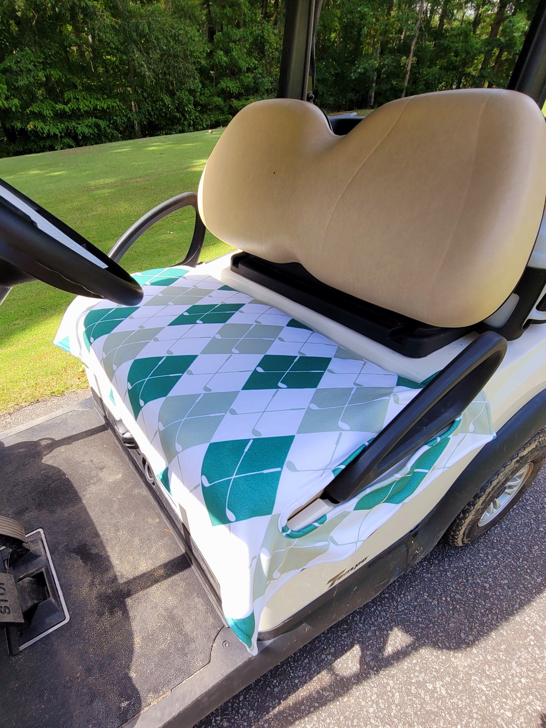 Golf Cart Seat Cover in Argyle Golf Clubs Golf Cart Seat Blanket With
