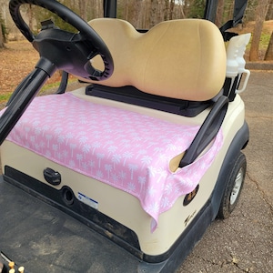 Golf cart seat cover in Palm Beach Pink fleece golfcart seat blanket with or without terry cloth back seat cover golf accessories