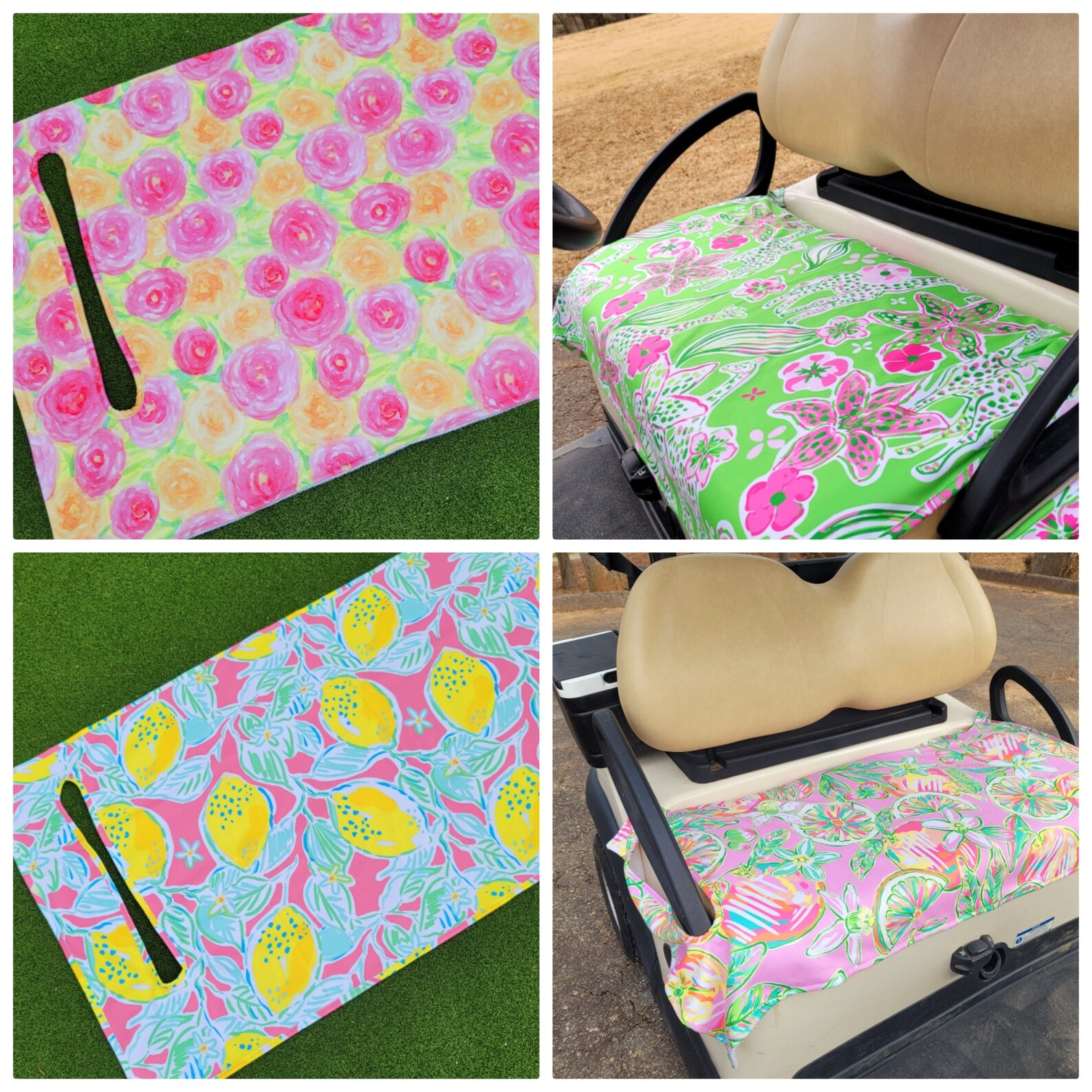 Golf Cart Seat Cover in Spotted on the Green Golf Cart Seat Blanket