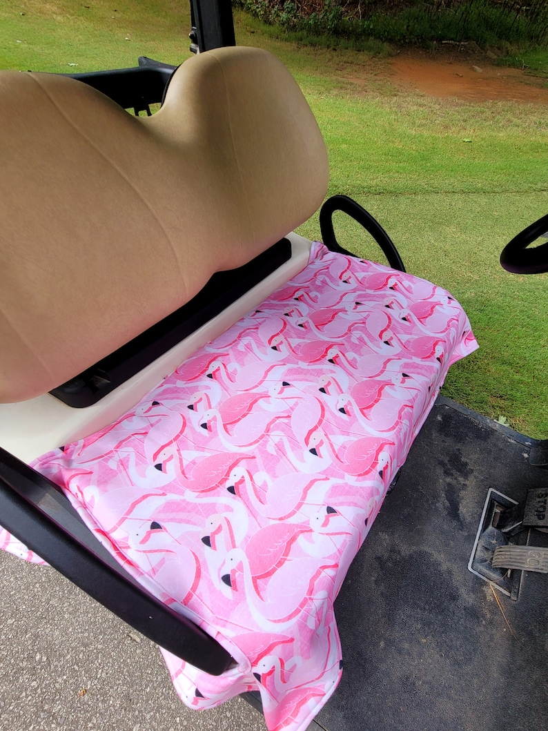 Golf Cart Seat Cover Pink Flamingos Fleece Golf Cart Seat Etsy