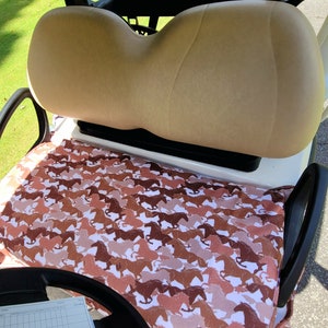 Golf cart seat cover in wild horses golf cart seat blanket with or without terry cloth back reversible seat cover golf accessories