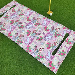 Golfcart seat cover in Birdies & Bow's golf cart seat blanket with or without terry cloth back coquette bow seat cover golf accessory