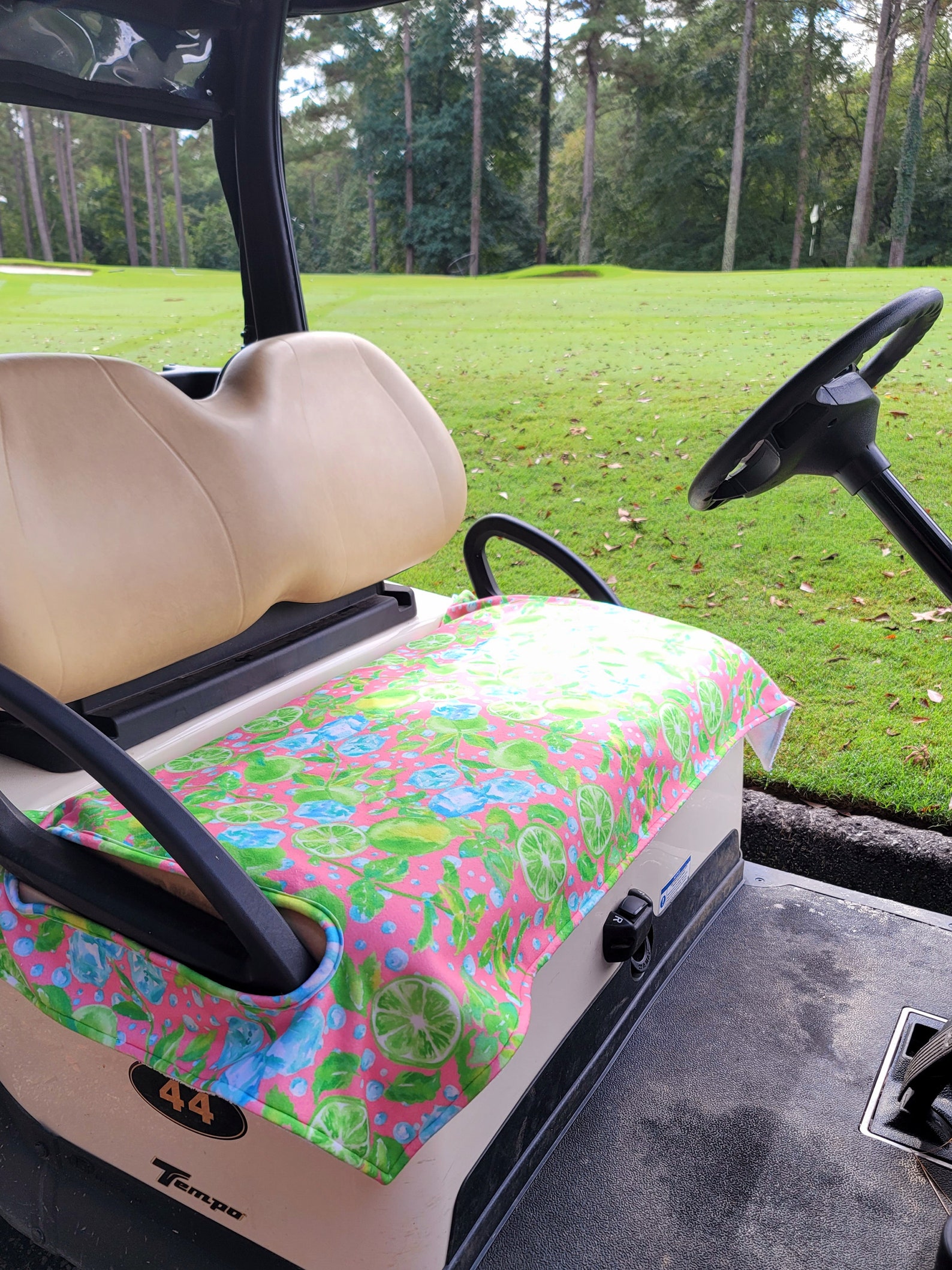 Golf Cart Seat Cover Limes on the Green Fleece Golf Cart Seat Blanket