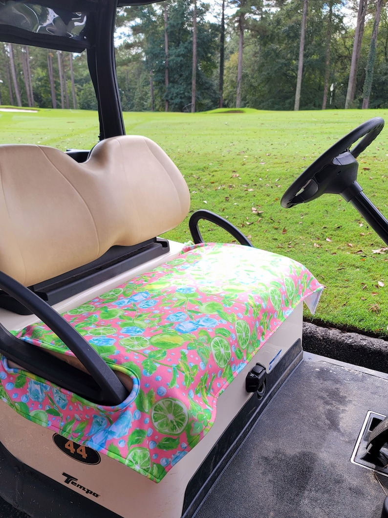 Golf Cart Seat Cover Limes on the Green Fleece Golf Cart Seat Blanket