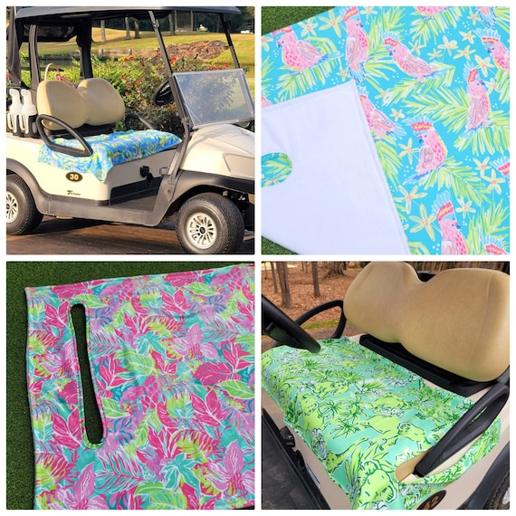 Golf Cart Seat Cover in Jungle Lilly Golf Cart Seat Blanket With