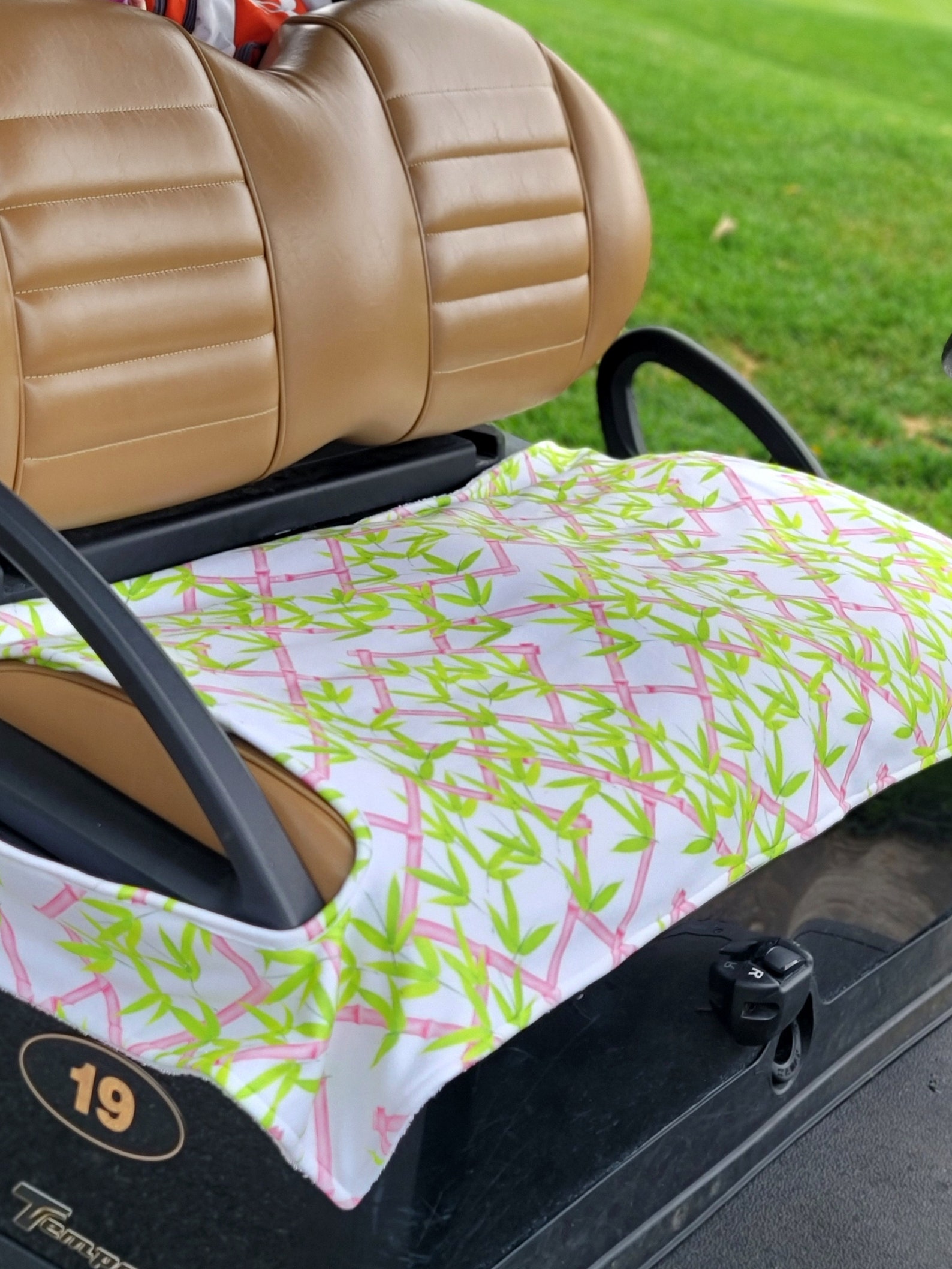 Golf Cart Seat Cover in Royal Palm Fleece Golfcart Seat Blanket With or
