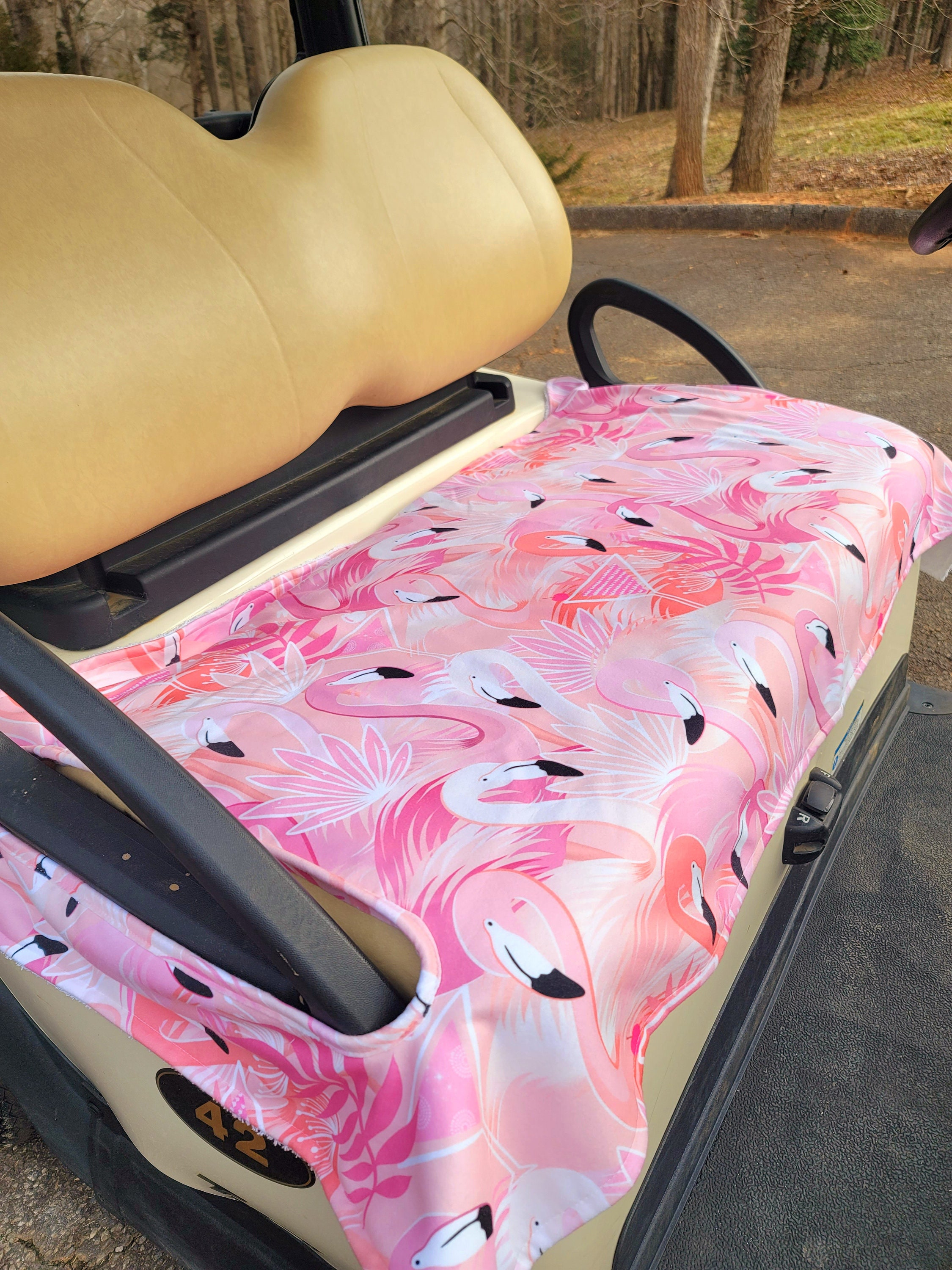 Golf Cart Seat Cover in Flockatini Fleece Golf Cart Seat Blanket With
