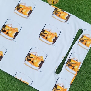 Golf cart seat cover in go big or go home with or without terry cloth back reversible seat cover golf accessories big whiskey glasses