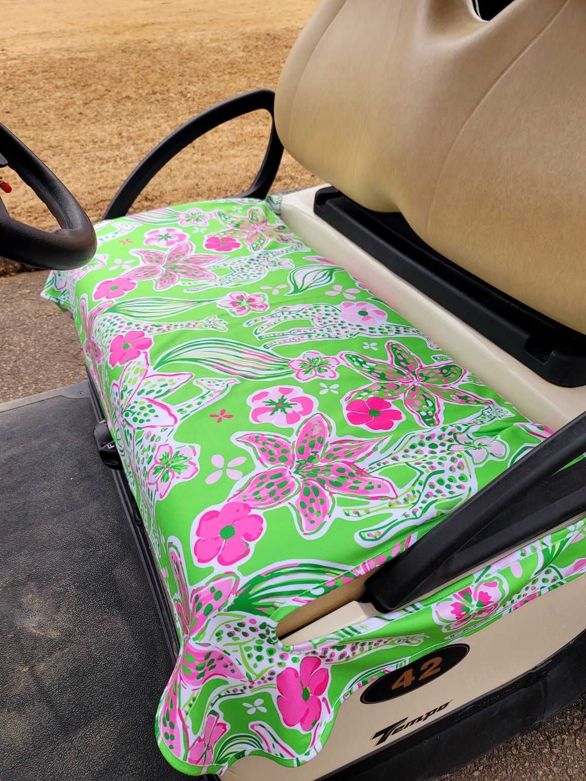 Golf Cart Seat Cover in Spotted on the Green Golf Cart Seat Blanket