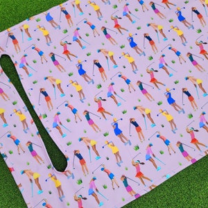 Golf cart seat cover in the boujee birdie ladies in pink golf cart seat blanket with terry cloth option seat cover women's golf accessories