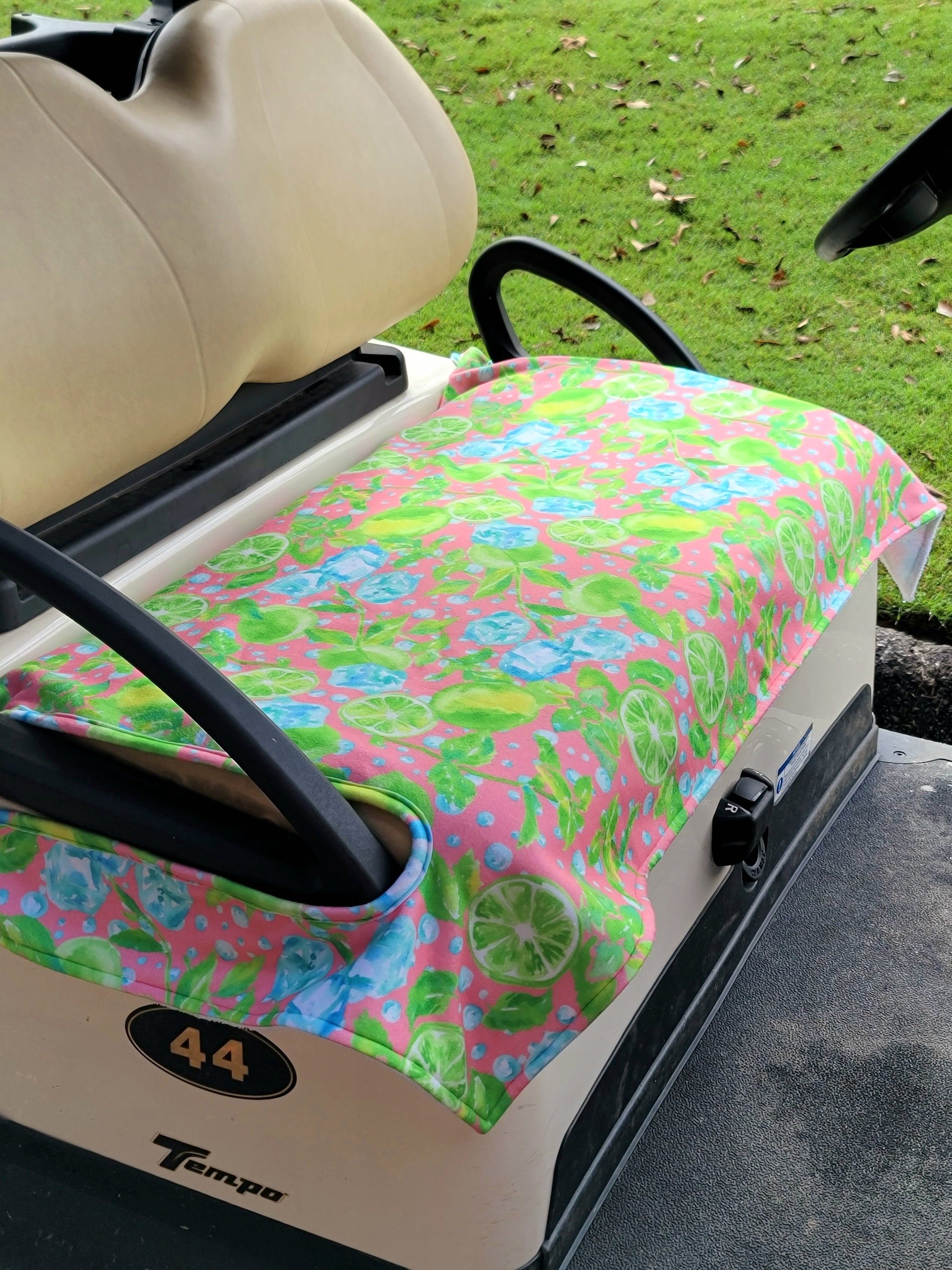 Golf Cart Seat Cover Limes on the Green Fleece Golf Cart Seat Blanket