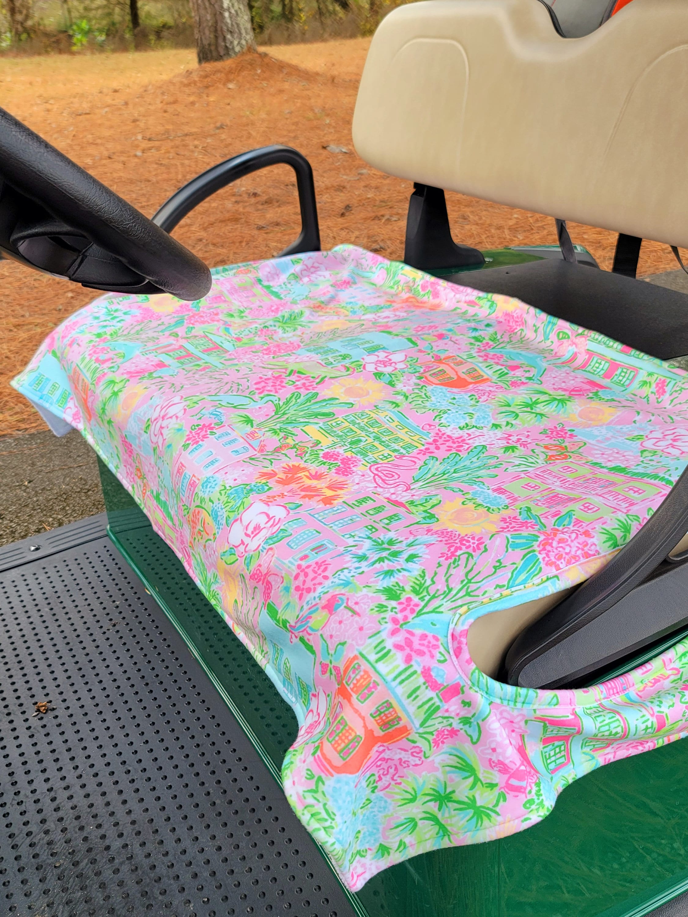 Golf Cart Seat Cover in Lillie's in the Lie Golf Cart Seat Blanket With